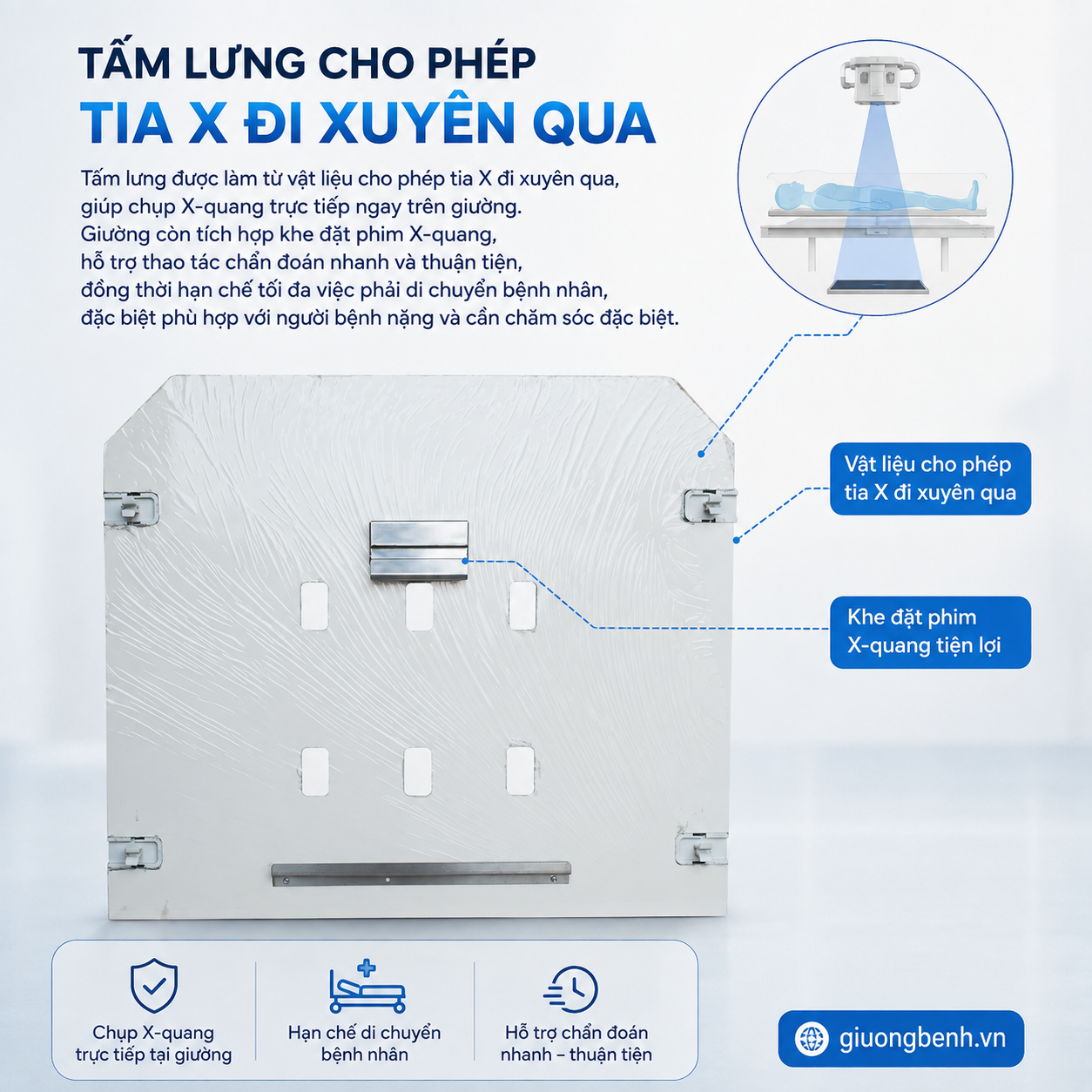 Giường y tế điện ICU Ikigai GH-D02-8 tích hợp chụp X-quang